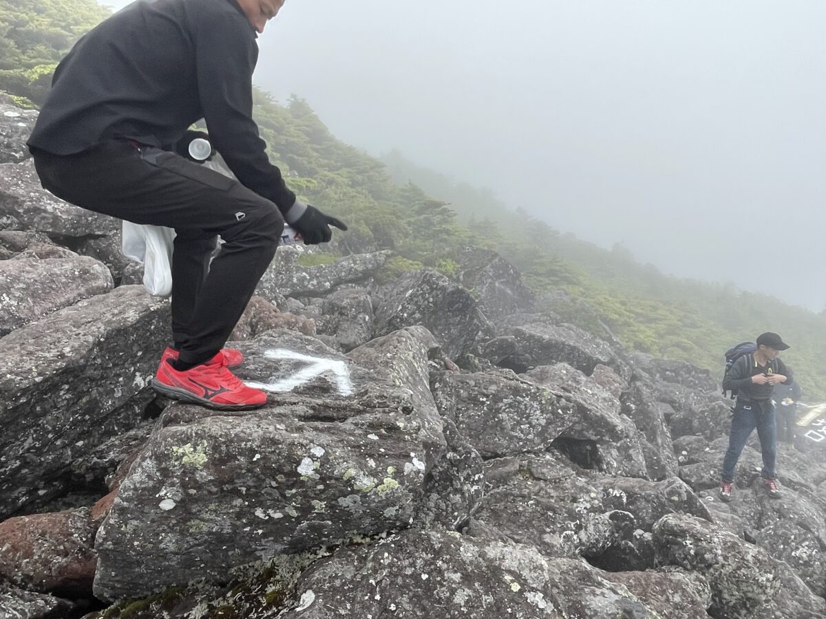 編笠山 雨の登山道整備2024